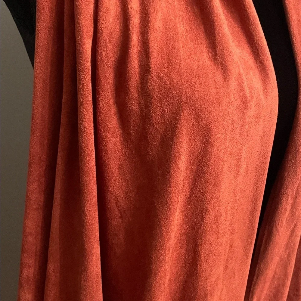 Max Studio Women suede Thick Red Orange Cardigan